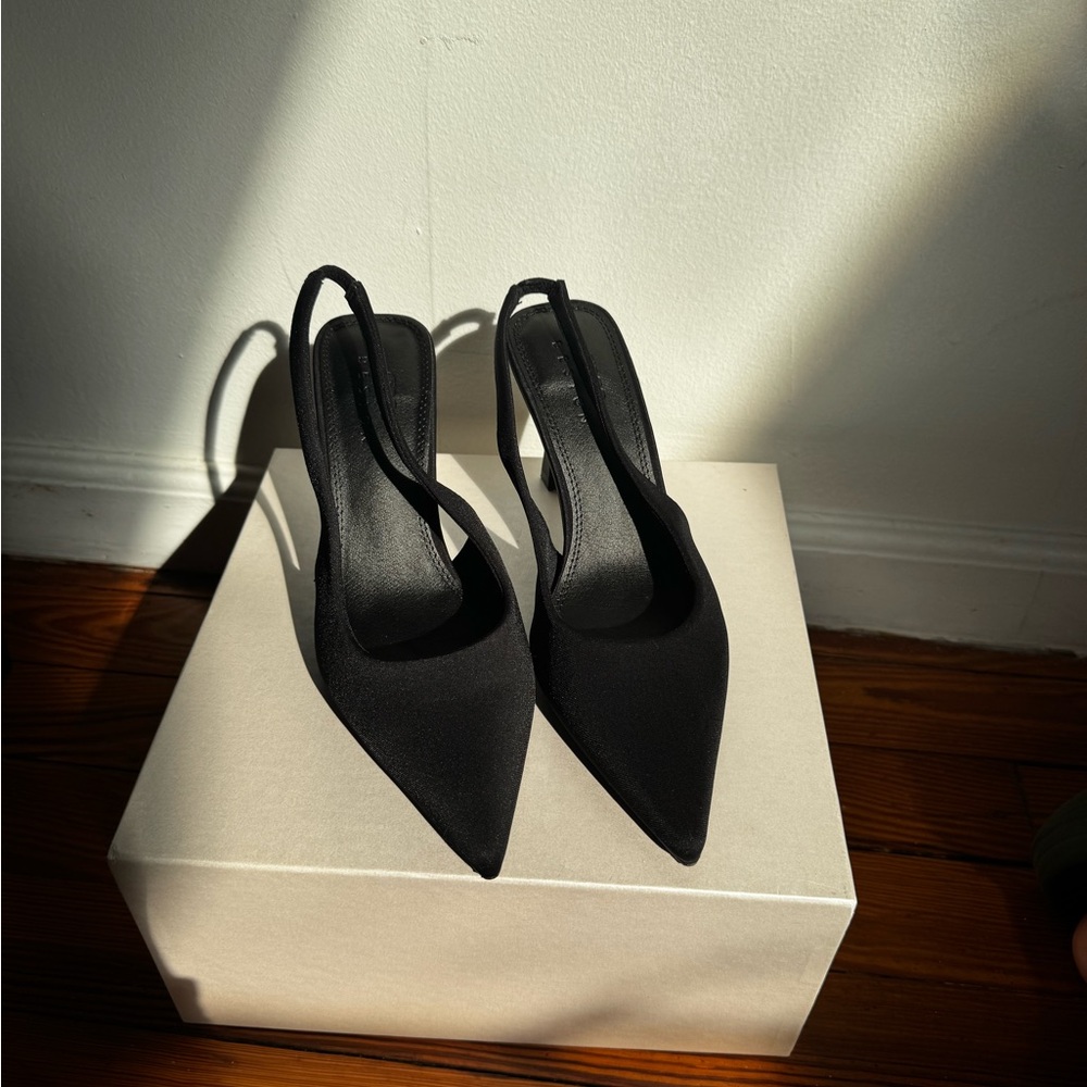 ASOS Black Pointed Slingback Heels